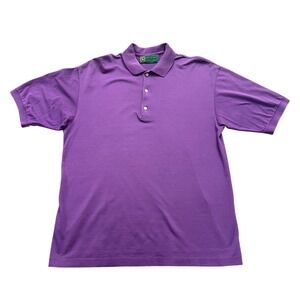 Bobby Jones Golf Polo Shirt Men's Large Purple Mercerized Cotton Made in Italy